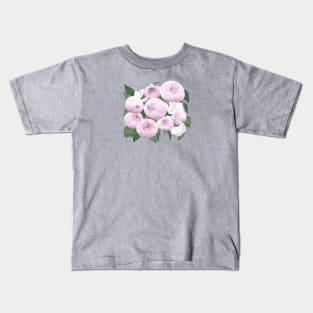 Peonies and cats Kids T-Shirt